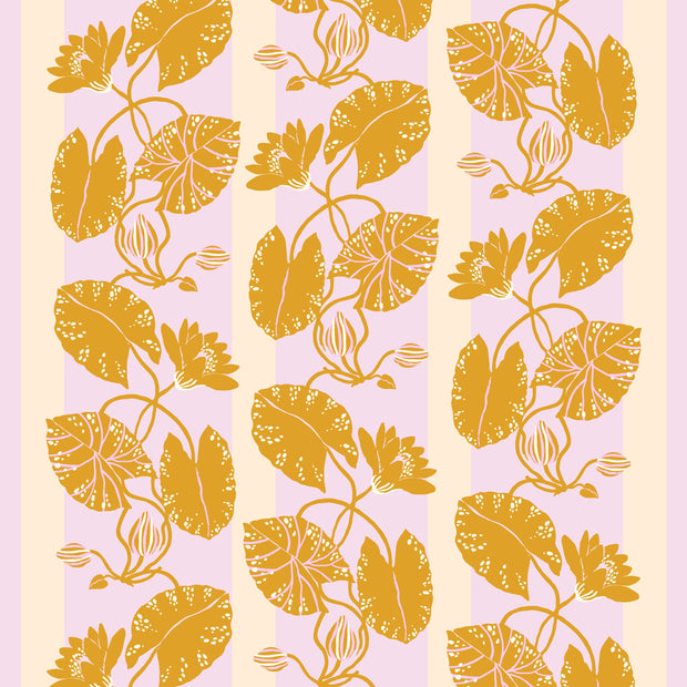 Trellis Wallpaper in Shell Pink & Ochre | Clay Coated Roll