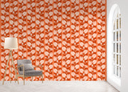 Trellis Wallpaper in Vermillion & Coral | Clay Coated Roll