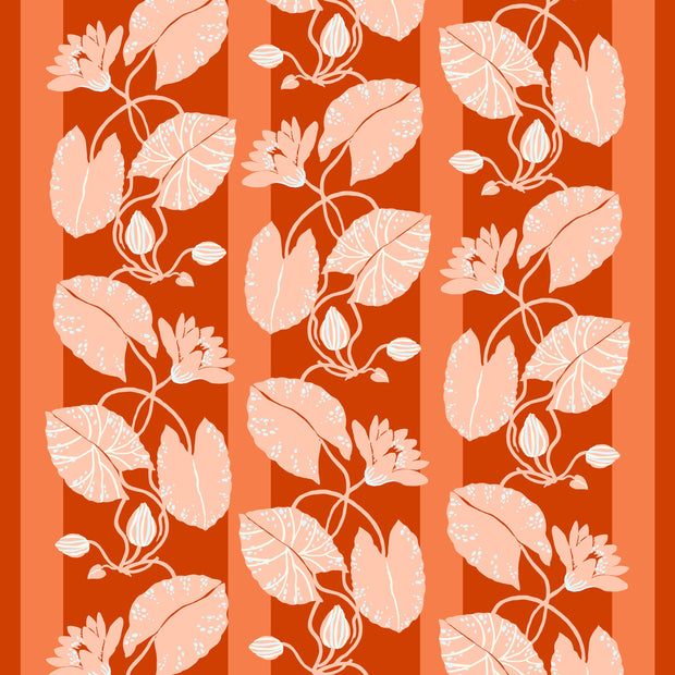 Trellis Wallpaper in Vermillion & Coral | Clay Coated Roll