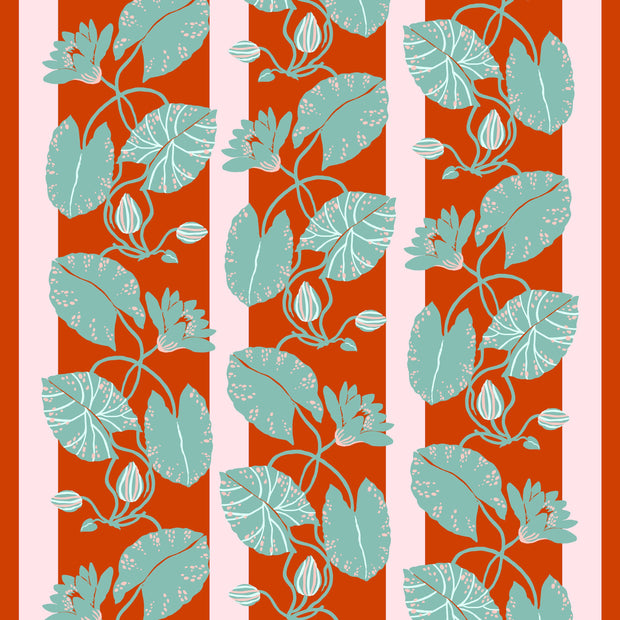 Sarah Gordon Lotus Vine in Vermillion & Jade - WP