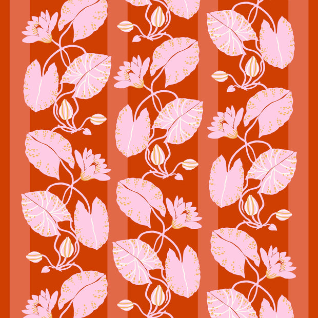 Sarah Gordon Lotus Vine in Vermillion & Pink - WP