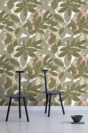 Dusk Green Tropic Wallpaper – Luxury Tropical Wall Covering by Yard