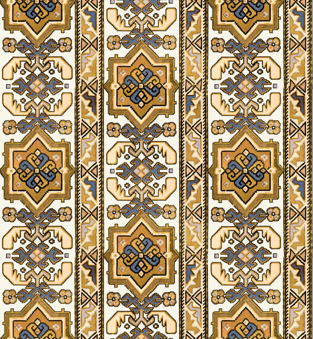 Tapestry Wallpaper in Saffron & Indigo – Non-Woven Design