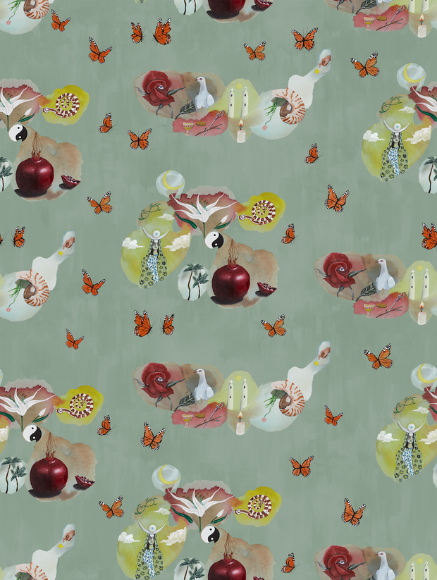 Sage Wallpaper – Tarot Collection | Toll Coated Non-Woven Designer Wallcovering