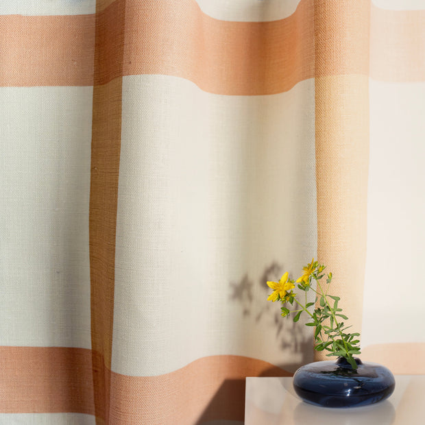 Clay & Salt Pink on White Fabric | 100% Belgian Linen