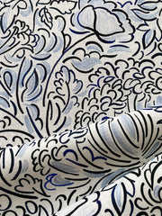 Blue - The Wild Field - Linen Cotton Nylon Blend Fabric - Premium Quality | Supply Showroom