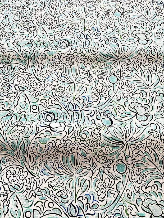 Green - The Wild Field - Linen Cotton Nylon Blend Fabric - Premium Quality | Supply Showroom