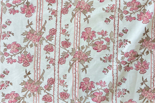 Pink on Ivory Trumpet Flower Fabric | Supply Showroom