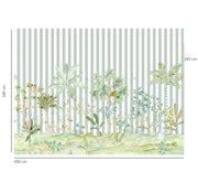Green Stripes - Wallpaper - Ubatuba Panoramic Mural | Supply Showroom