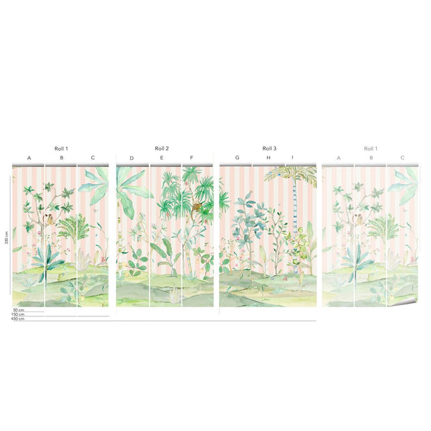 Guava Stripes - Wallpaper - Ubatuba Panoramic Mural | Supply Showroom