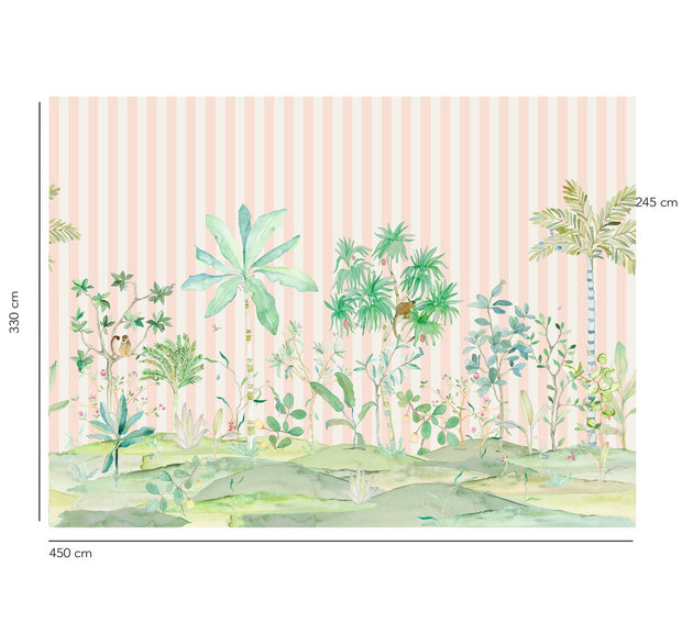 Guava Stripes - Wallpaper - Ubatuba Panoramic Mural | Supply Showroom