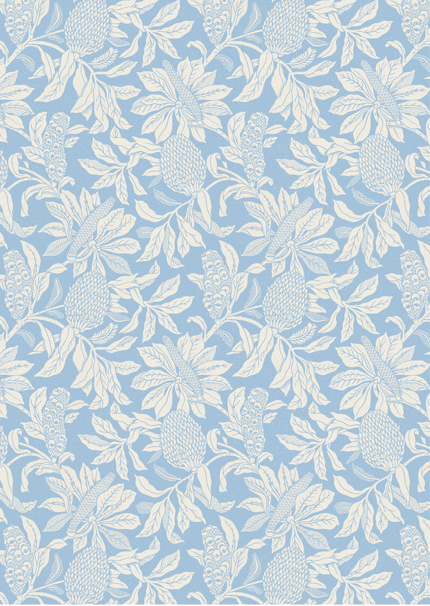 Blue - WP | Banksia Wallpaper by Yard, 28" Trimmed, 5-Yard Minimum