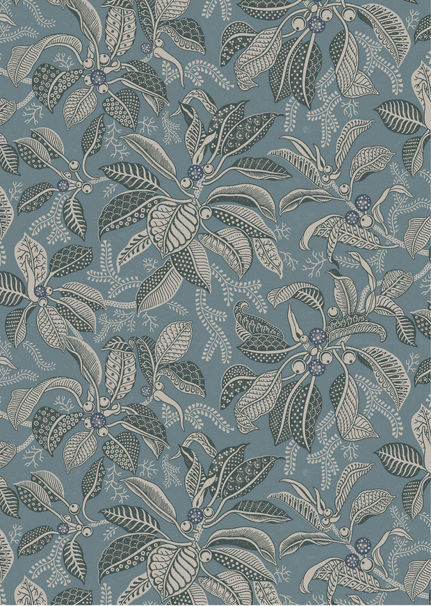 Blue - WP | Fig Wallpaper by Yard, 28" Trimmed, 5-Yard Minimum