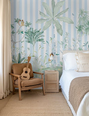 Blue Stripes - Wallpaper - Ubatuba Panoramic Mural | Supply Showroom