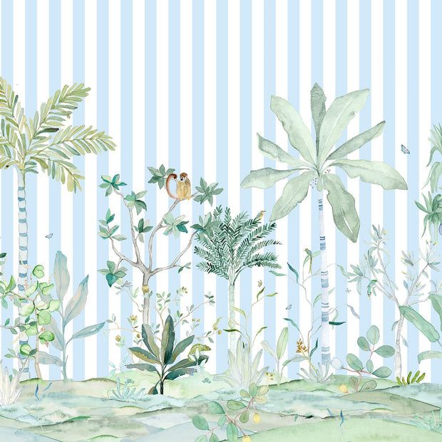 Blue Stripes - Wallpaper - Ubatuba Panoramic Mural | Supply Showroom