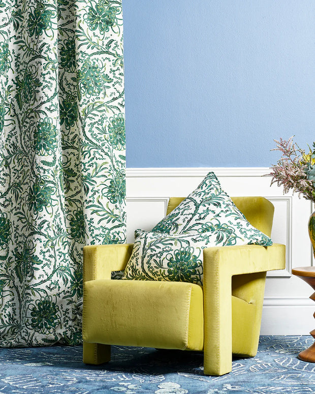 Green Fabric – Grevillea, 100% Linen, 56" Width, Sold by Yard