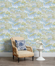Trees Wallpaper – Blue | Modern Nature Inspired Wall Covering by Yard