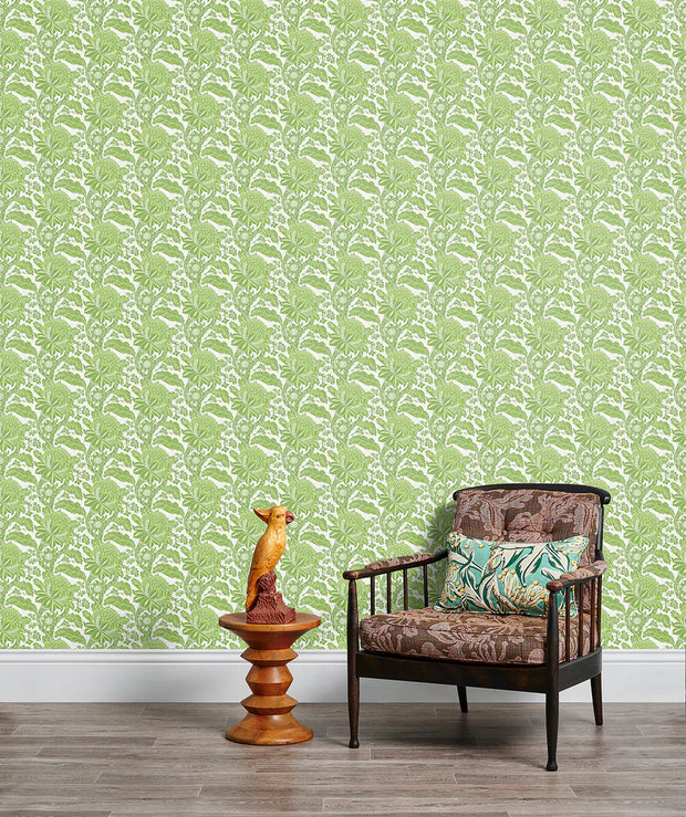 Waratah Wallpaper – Green | Modern Botanical Floral Wall Covering