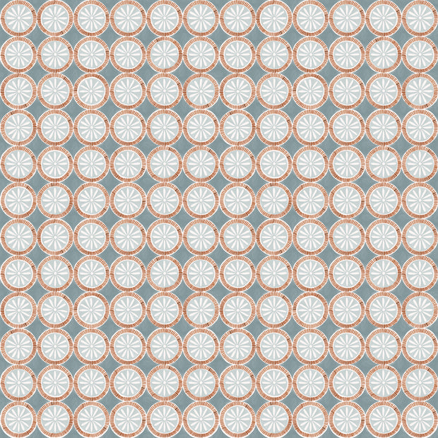 Blue & Rust - Medallion Fabric | Light Weight Oyster Linen | Supply Showroom