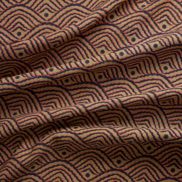 Russet - Valley Dot Fabric - Hand Blocked Linen Cotton | Supply Showroom