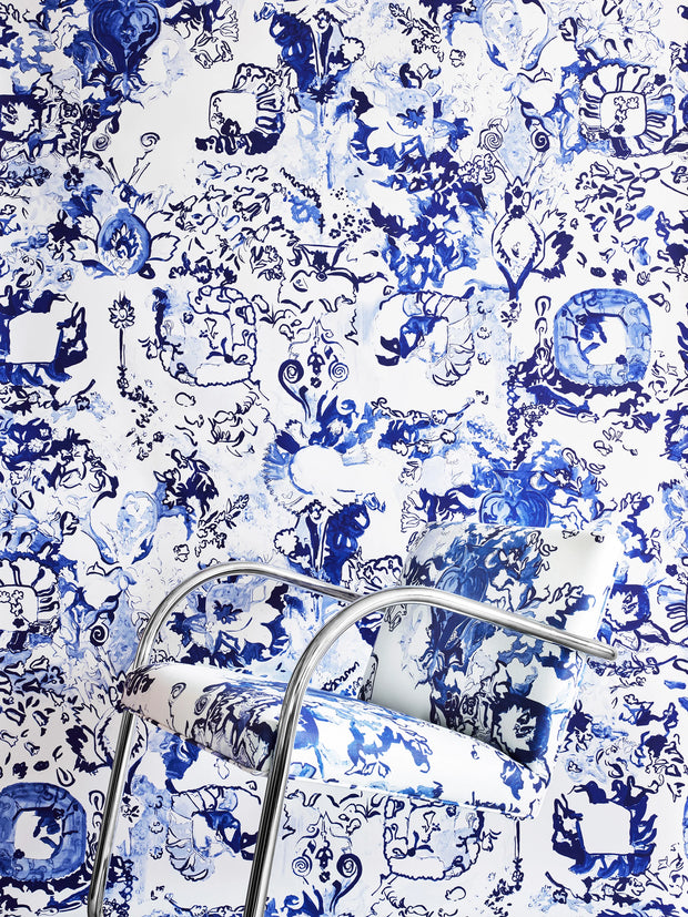 Delft Blue Linen Fabric - Fiona - Premium Quality | Supply Showroom
