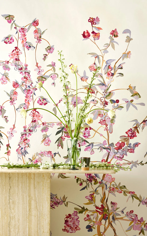 Cream - WP | Guinevere Chinoiserie Wallpaper on Vellum Panels