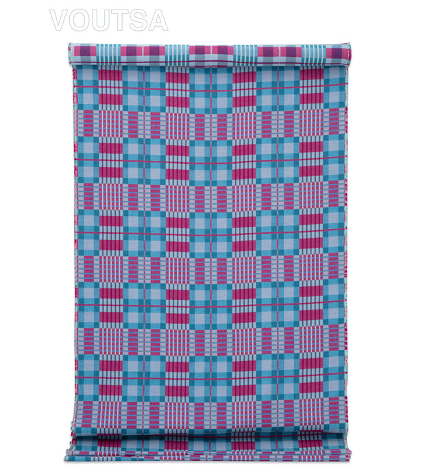 Sky Tartan Wool Fabric – 100% Wool, 52.5" Width, 14" Vertical Repeat