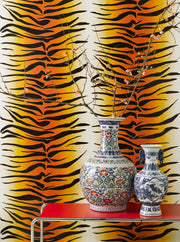Classic Wallpaper – Tiger Stripe Pearlized Metallic Finish