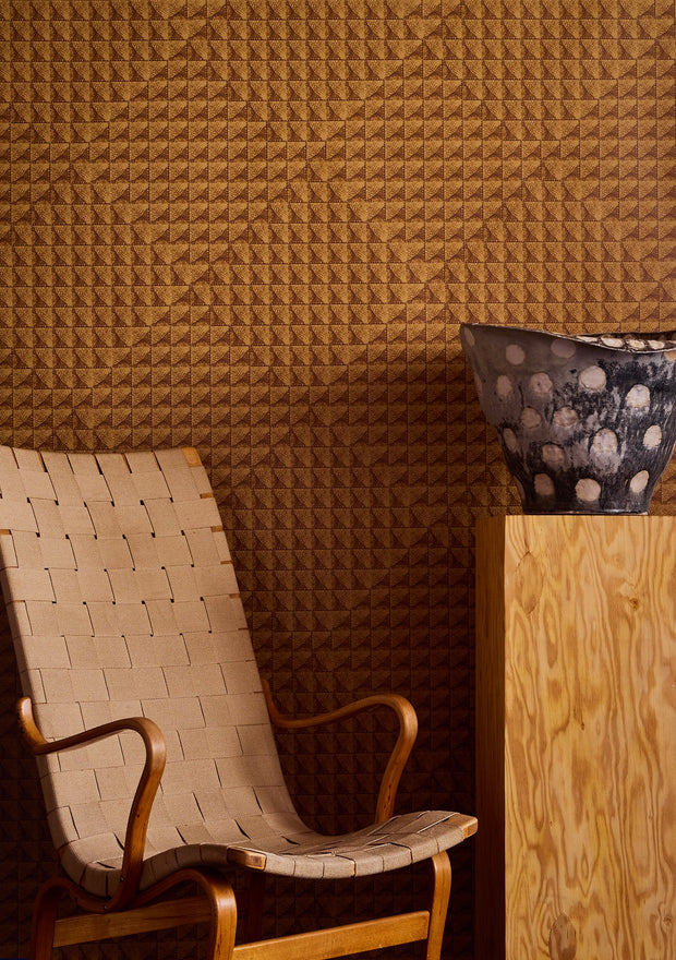 Tramp Box Bricks Diamond Wallpaper – Monochrome, Clay Coated Roll