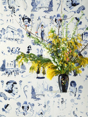 Blue Wallpaper – Trans Power Toile, 54" Wide, Clay Coated Roll