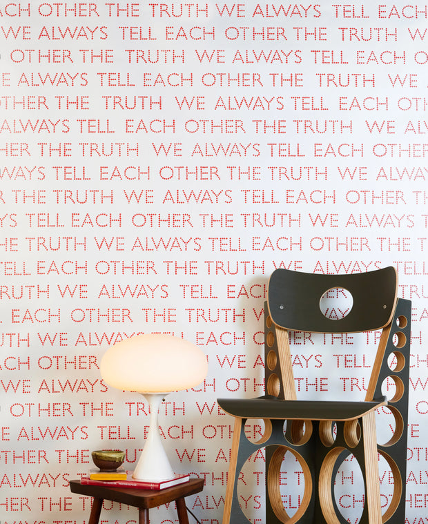 Red Wallpaper – We Always Tell Each Other the Truth | Metallic Panel