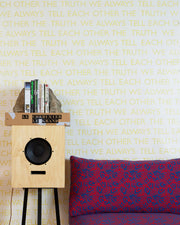 Yellow Wallpaper – We Always Tell Each Other the Truth | Metallic Panel