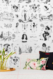 Black Wallpaper – Trans Power Toile, 54" Wide, Clay Coated Roll