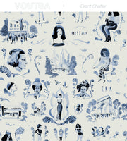 Blue Wallpaper – Trans Power Toile, 54" Wide, Clay Coated Roll