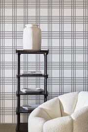 Black Gridlock Wallpaper – Voutsa x Marked | Screen Printed Clay Coat