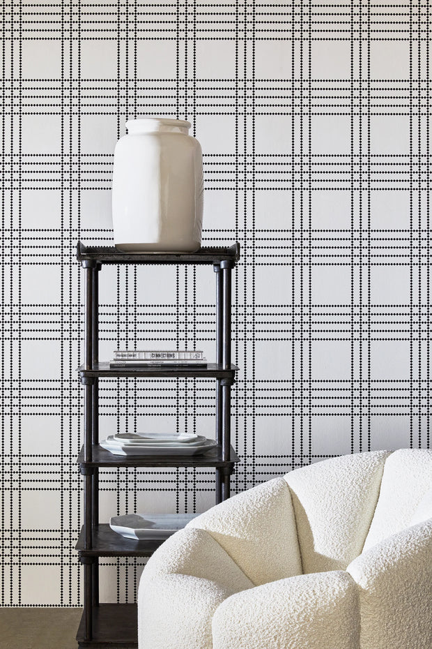 Black Gridlock Wallpaper – Voutsa x Marked | Screen Printed Clay Coat