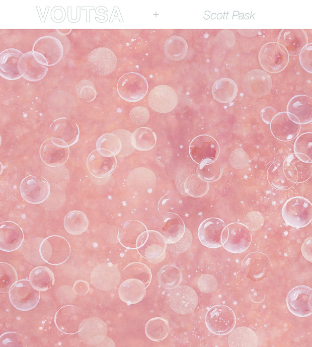 Pattern of bubbles on a pink background with 'VOUTSA' and 'Scott Pask' text at the top.