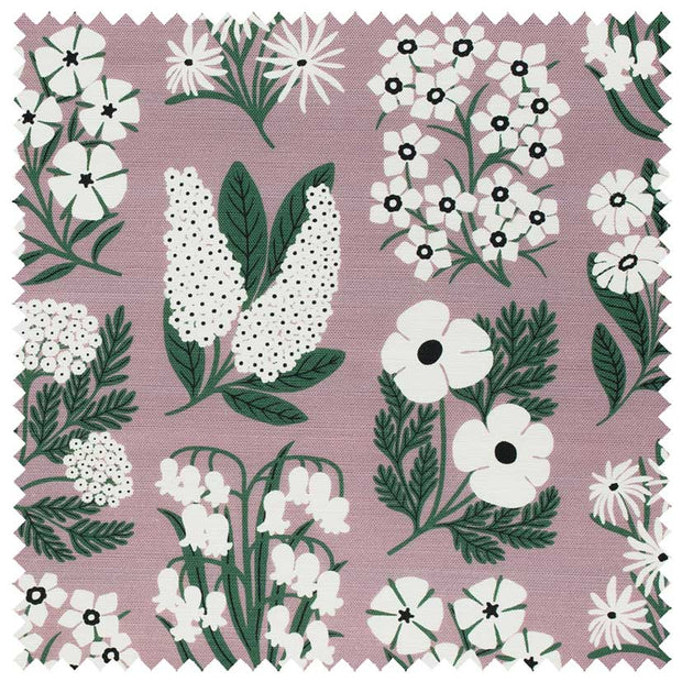 Mauve Freida Linen/Cotton Fabric - 55.9" Width, 18" x 23.5" Repeat | SupplyShowroom