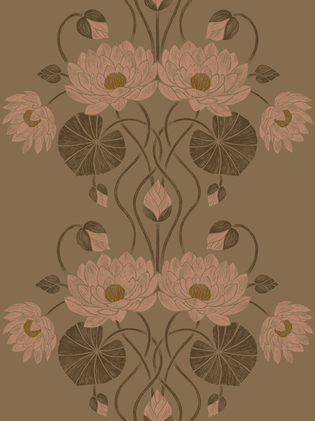 Wet Clay – Water Lily Wallpaper | Non-Woven | 34" Trimmed | By Yard