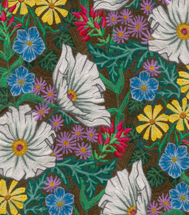 Springtime Wild Posy Fabric – 100% Linen, 54" Wide