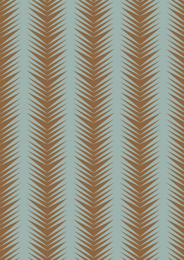 Terracotta Aqua Fabric - Ziggy | 100% Linen | Supply Showroom