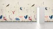 Beige - WP | Birds Wallpaper on Non Woven Vellum Panels