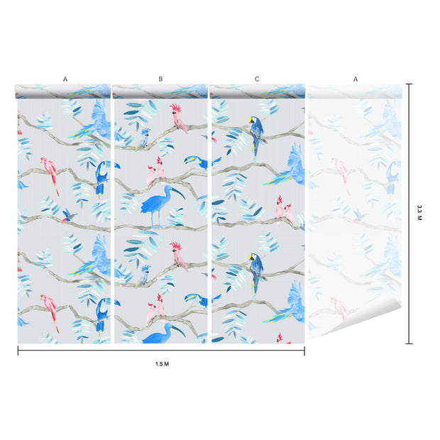 Blue & Coral Toucans - WP