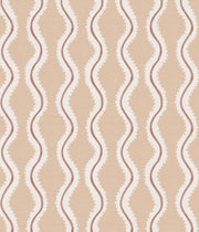 A wallpaper with a geometric pattern featuring stripes in various shades of beige, peach, pink, and white - Guava Light Wallpaper – Coco Collection | Modern Designer Wallcovering