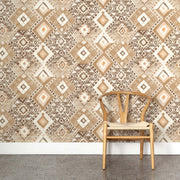 Kilim Wallpaper – Desert Sands | Half-Drop Textured WP by Yard