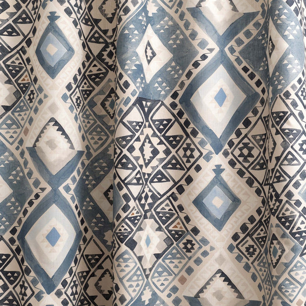 Blue Oasis Kilim Linen Fabric – 100% Linen, Sold by the Yard