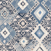 Blue Oasis Kilim Linen Fabric – 100% Linen, Sold by the Yard