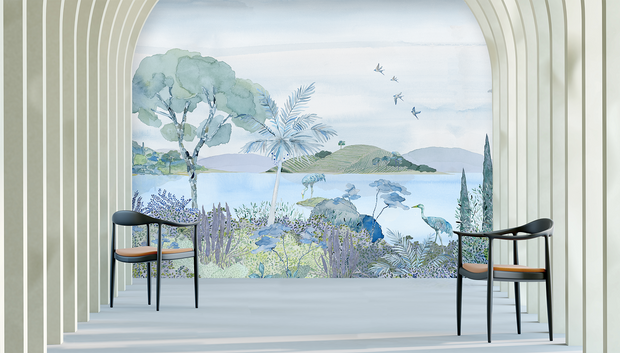 Blue - Laguna Wallpaper | Panoramic Wall Mural
