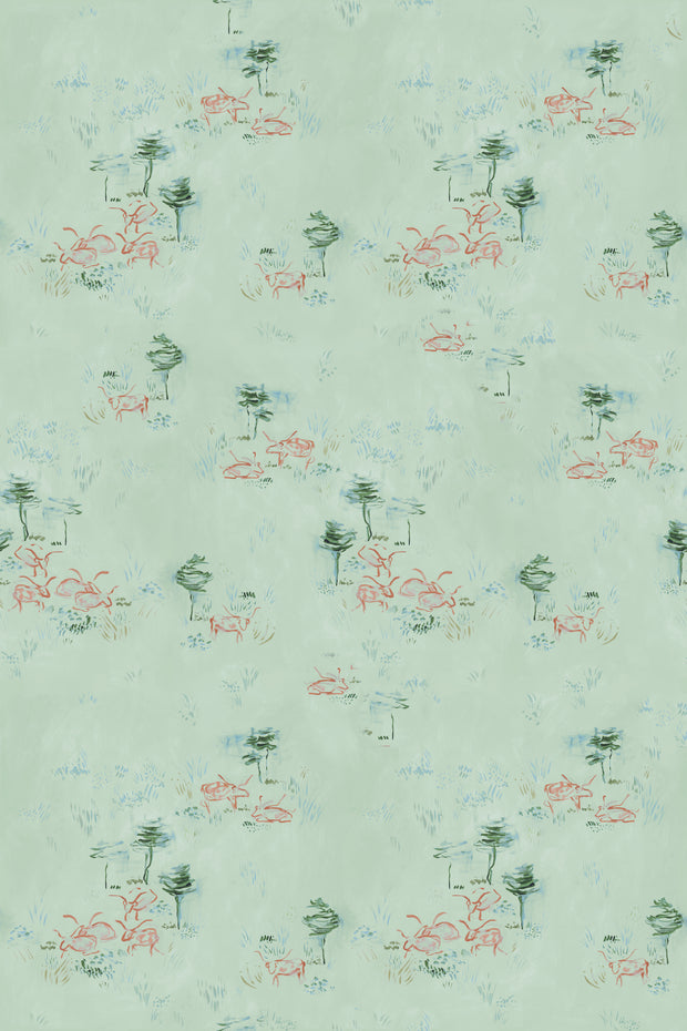 Longhorns Wallpaper – Sage | Rustic Western Inspired Wall Covering