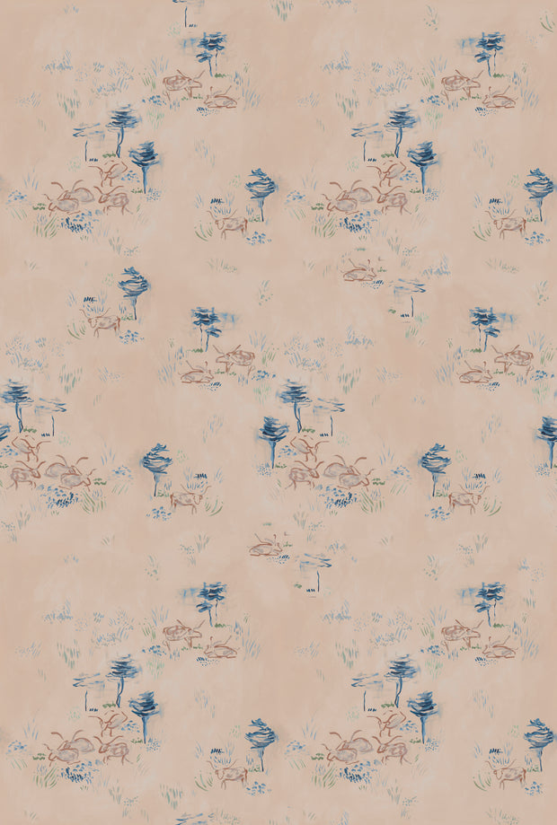 Longhorns Wallpaper – Sand | Western Rustic Wall Covering by Yard